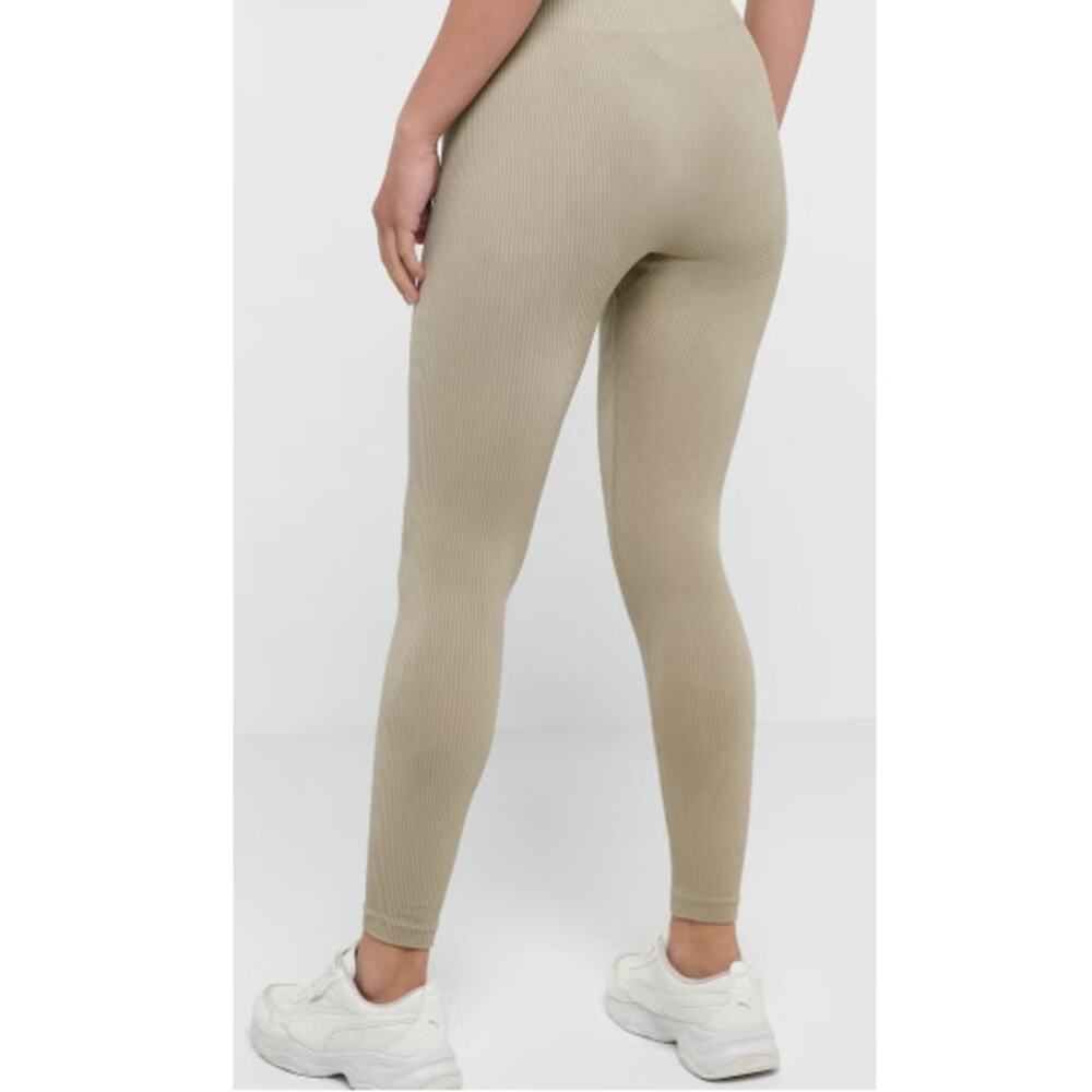 NEW TOPSHOP NORDSTROM Co-Ord Ribbed Seamless High Waist Leggings Size M - Picture 2 of 7